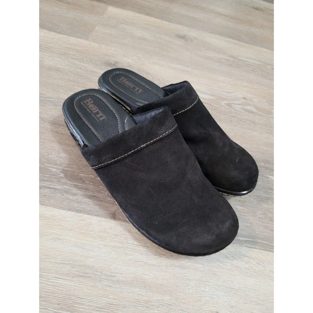 Born Suede Chunky Clog Slip On Size 9 Dark Romantic Whimsigoth Witchy Academia